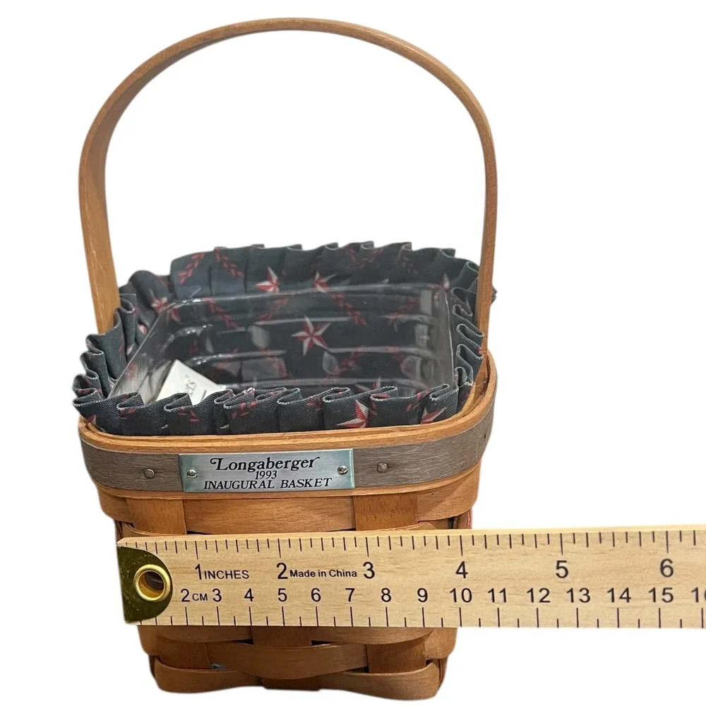 Longaberger 1993 Inaugural Basket Handwoven‎ Woven Wood Liner Handle